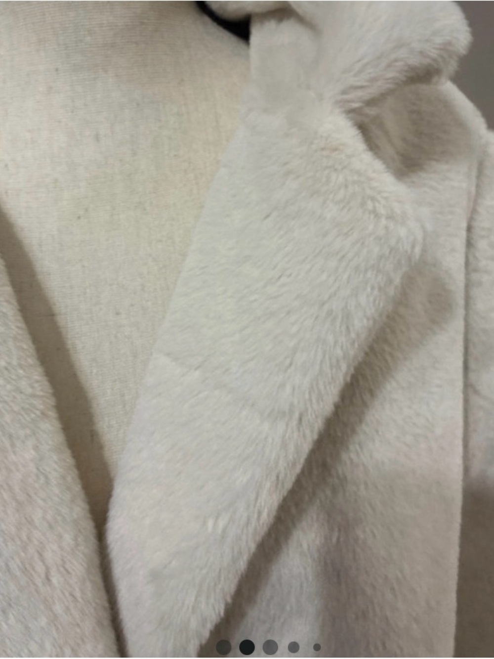 Women’s Cream Faux Fur Jacket - Cozy Open Front Coat - Picture 2 of 3